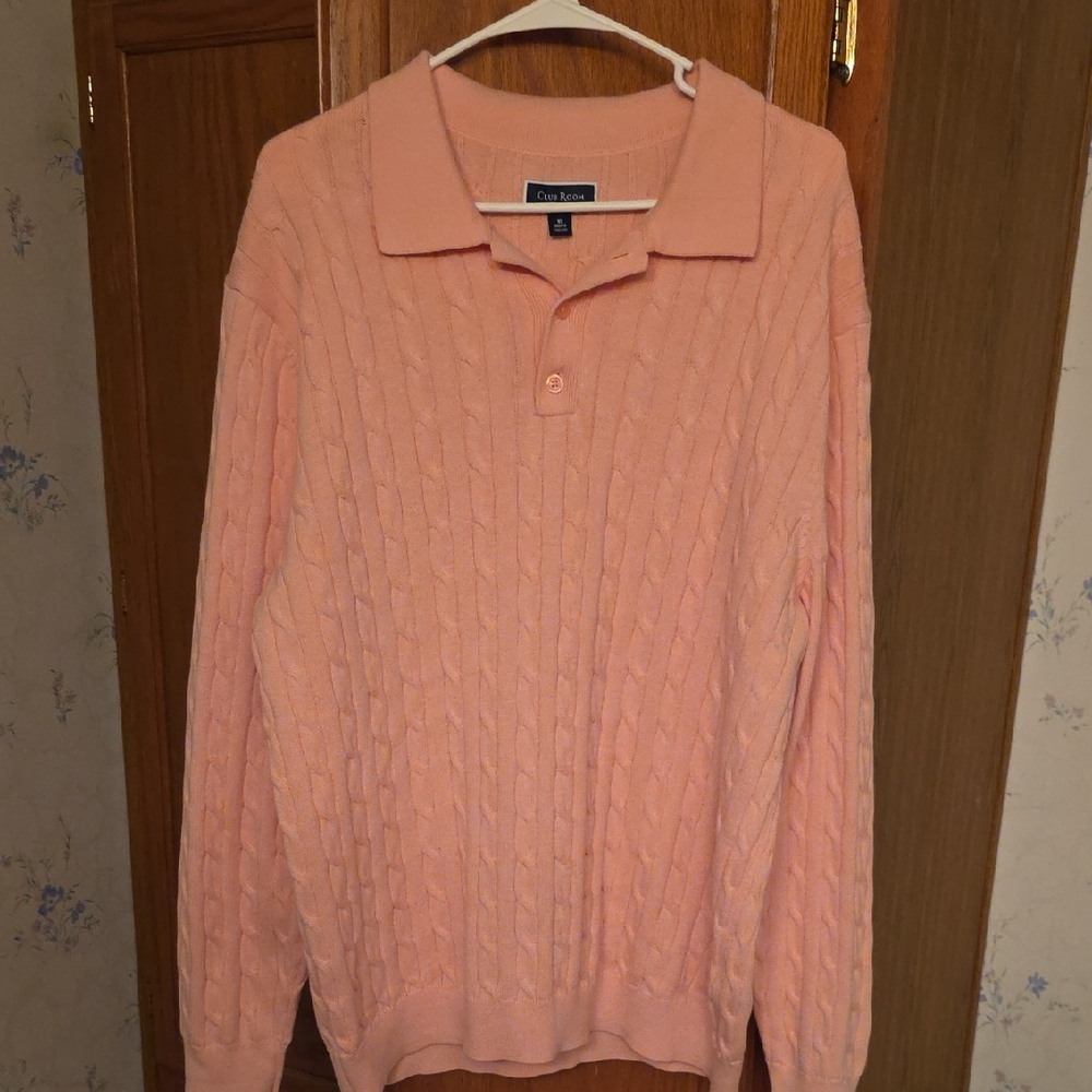 Club Room Women's Pink Cable Knit Sweater